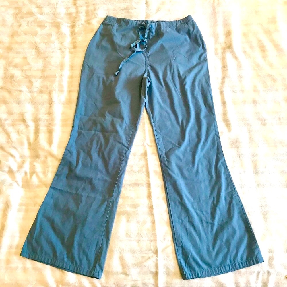 Scrub Pants, Small,  V-Life, dusty Blue, Draw string waist, elastic back